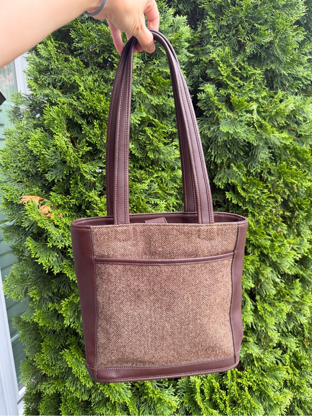 Vintage Coach Bleeker Tweed/Leather Tote